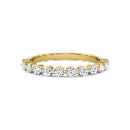 Round Half Eternity Band Front View in 9KT
