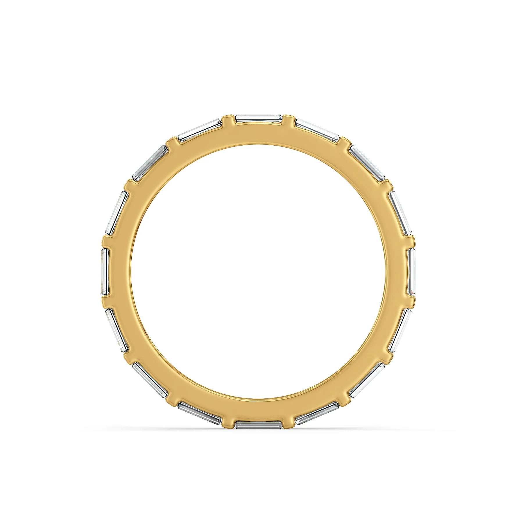 Regal Baguette Eternity Lab Diamond Ring - back view in 9KT
