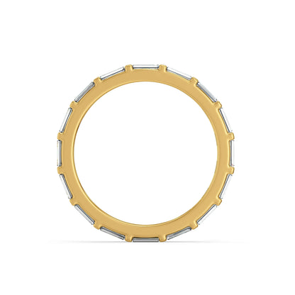 Regal Baguette Eternity Lab Diamond Ring - back view in 9KT