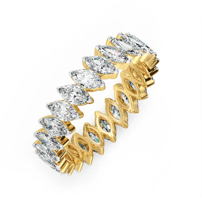 Marquise Eternity Lab Diamond Ring - side view