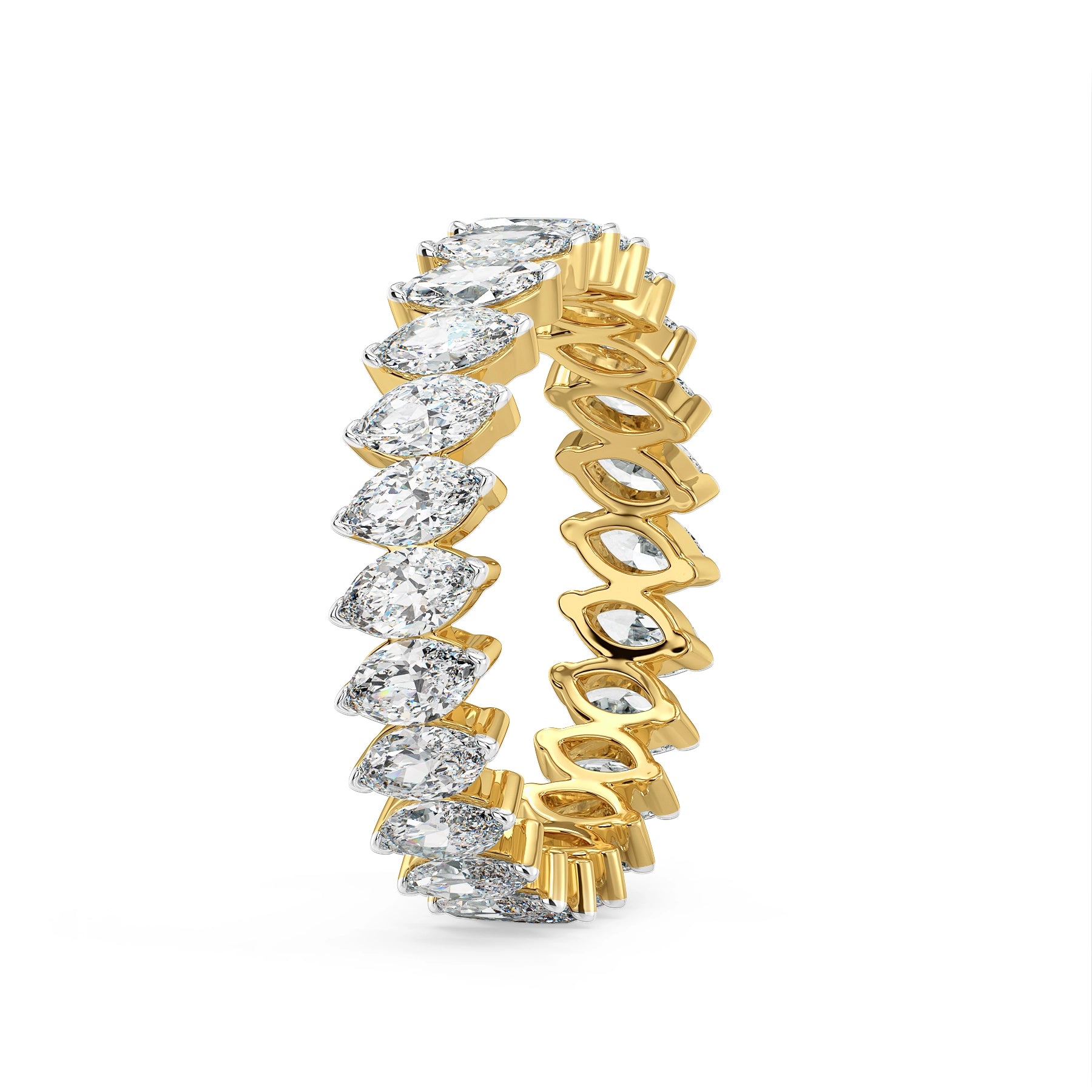 Marquise Eternity Lab Diamond Ring - perspective view