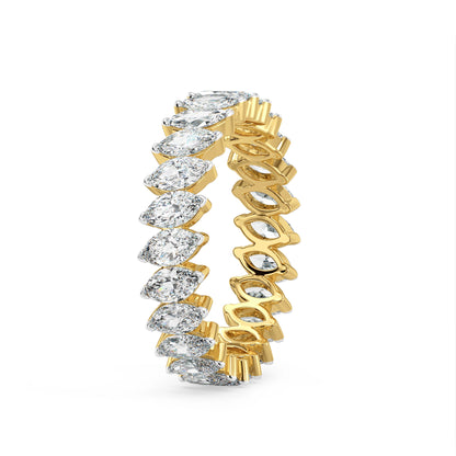 Marquise Eternity Lab Diamond Ring - perspective view