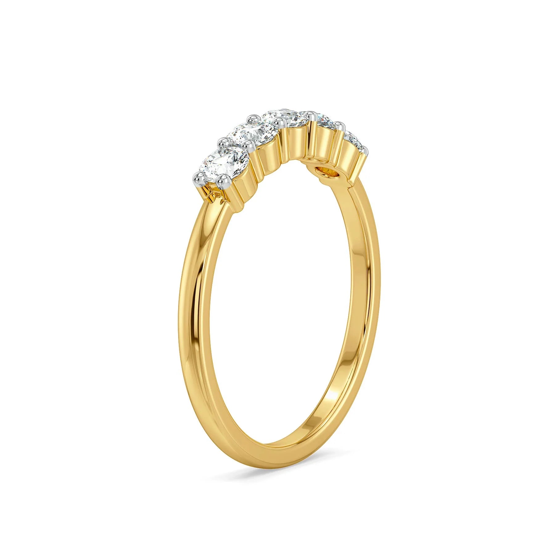 Golden Glow Quintet Lab Diamond Ring - side view in 9KT