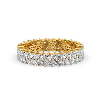 Twin Flame Marquise Eternity Lab Diamond Ring - front view in 9KT