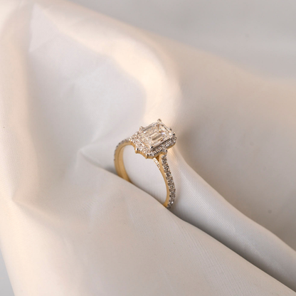 1.5 CT Emerald Lab Grown Diamond Ring