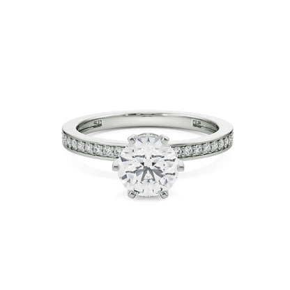 Viesco Round Diamond Ring Front View in 9KT