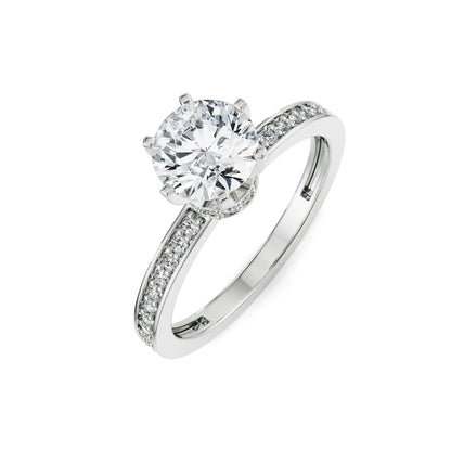 Viesco Round Diamond Ring Top View in 9KT