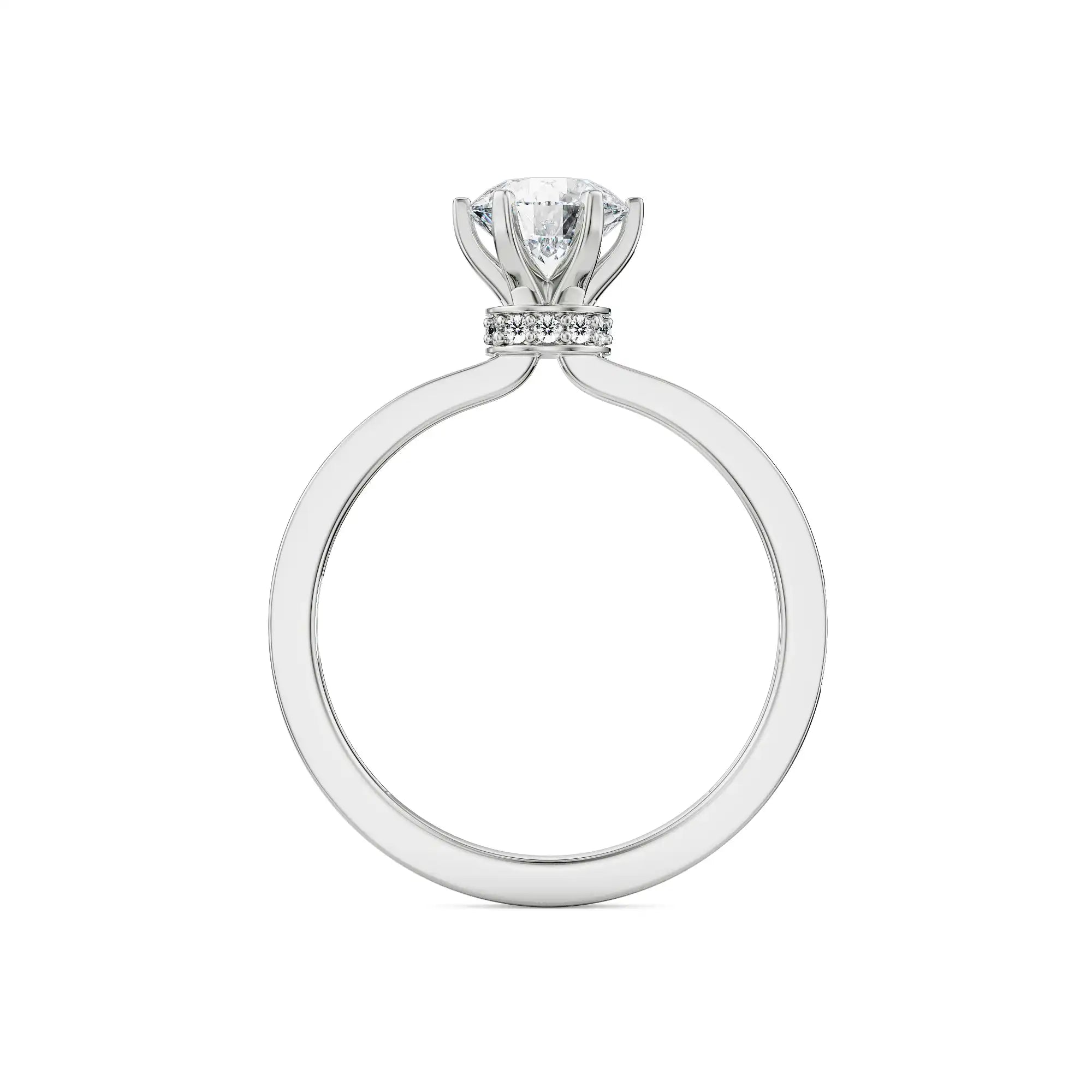 Viesco Round Diamond Ring Side View in 9KT