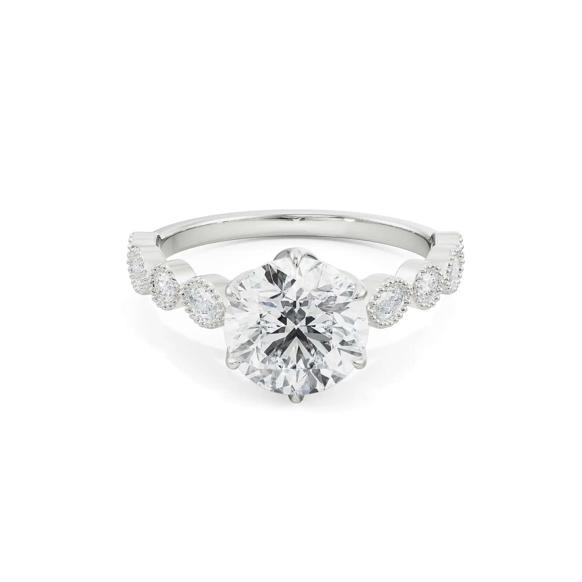 2 CT Kathie Diamond Ring Front View in 9KT