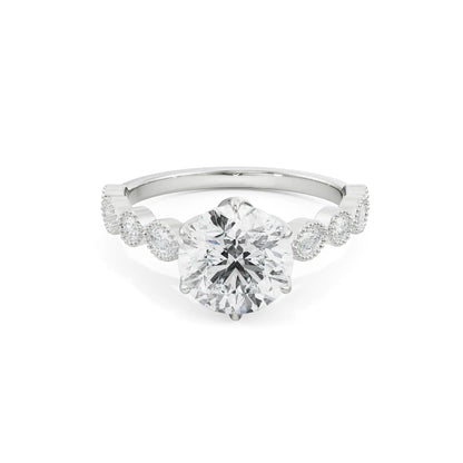 2 CT Kathie Diamond Ring Front View in 9KT