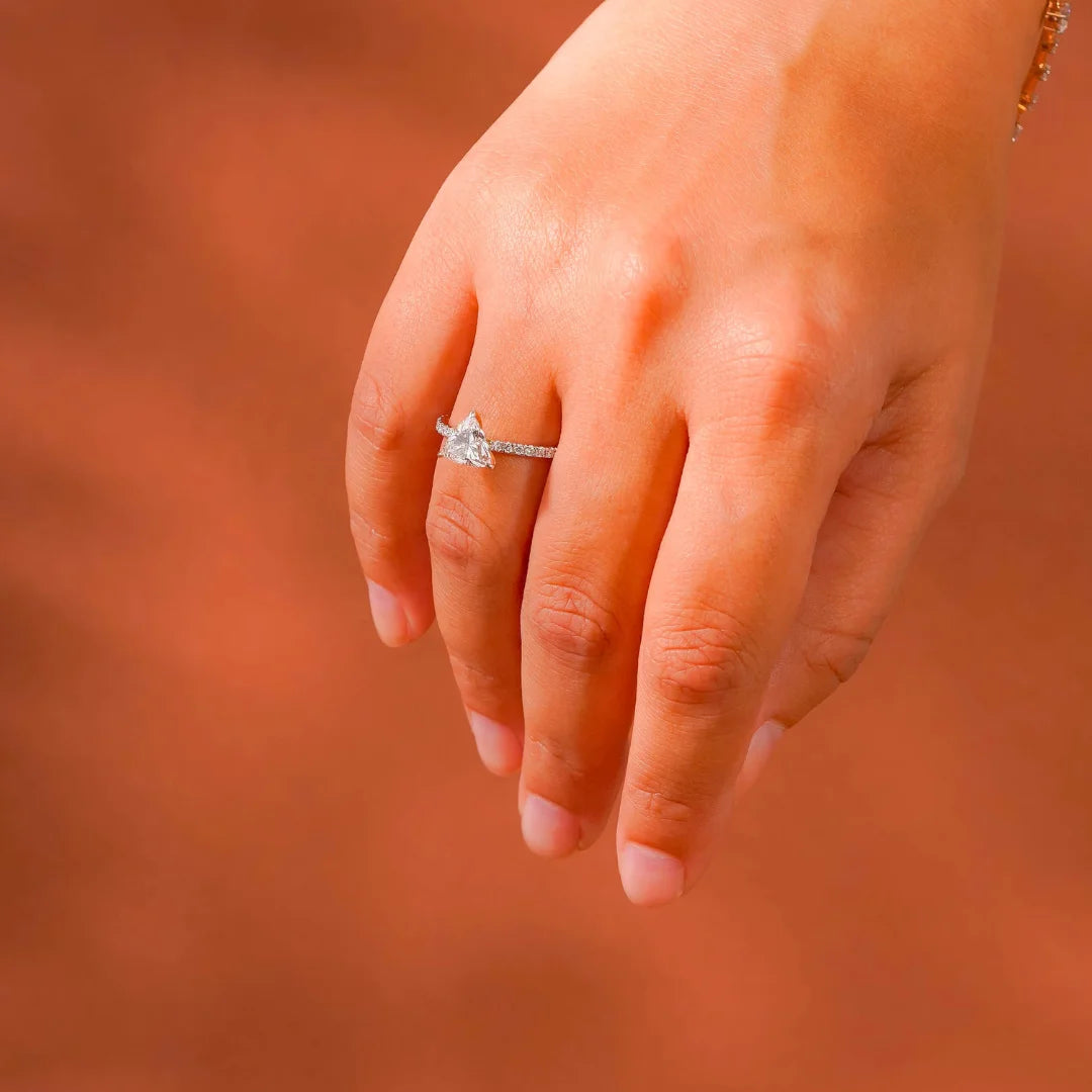 Timeless Triliion Lab Diamond Engagement Ring