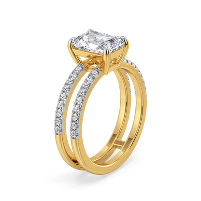 Terisa Radiant Lab Grown Diamond Engagement Ring- Side view