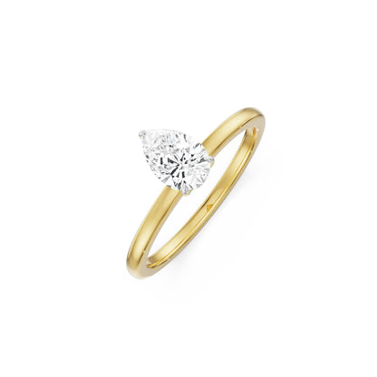 0.5 CT Pear Engagement Ring Side View