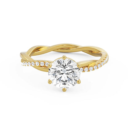 1 CT Daphne Diamond Ring Front view in 9KT