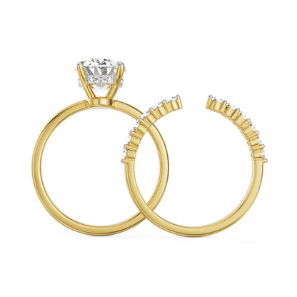 Oval Bridal Lab Grown Diamond Ring Set 9KT