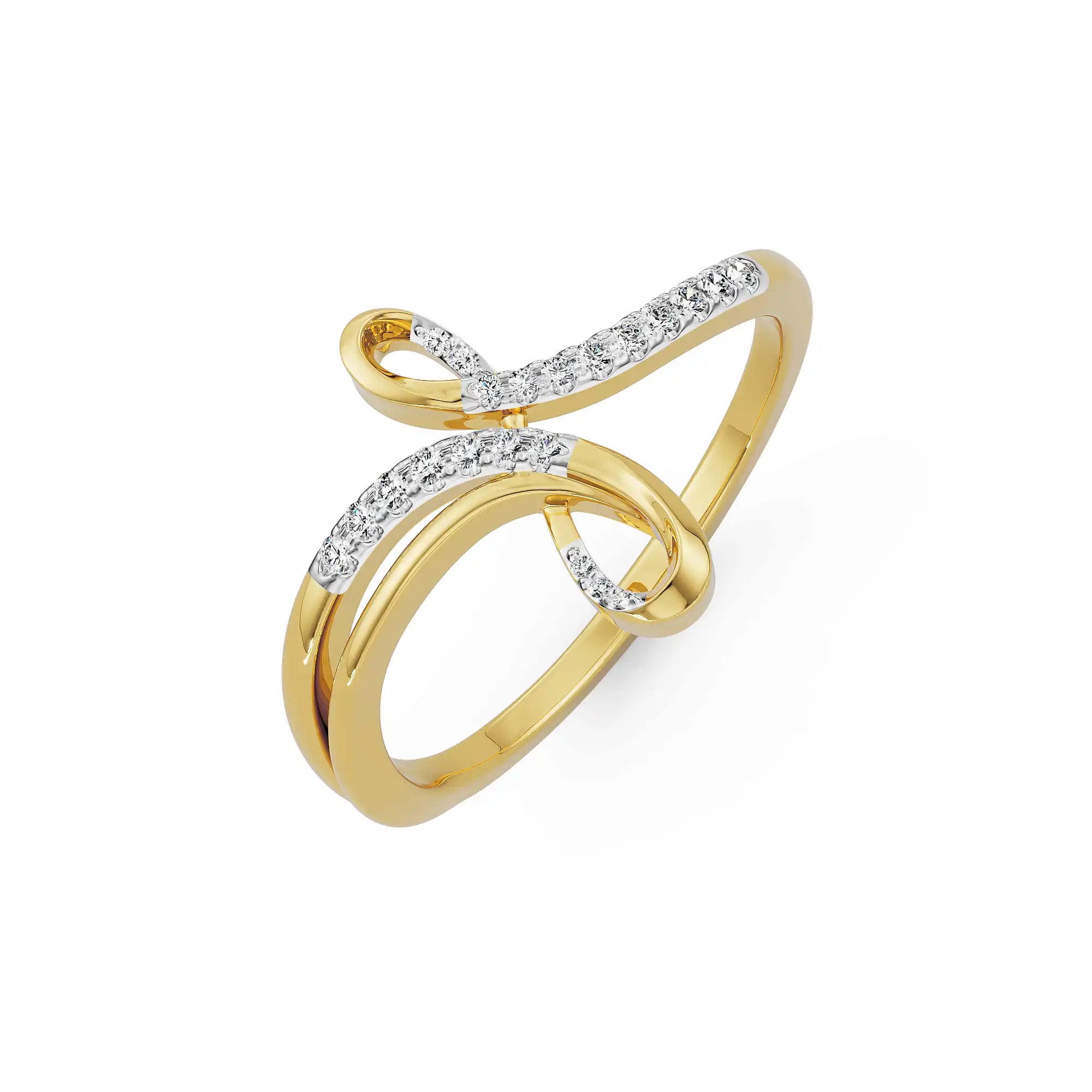 Minimalist Twisted Lab Grown Diamond Band_in-stock