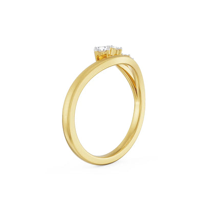 Dainty Trio Diamond Ring Right view