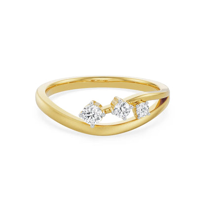 Dainty Trio Diamond Ring front view