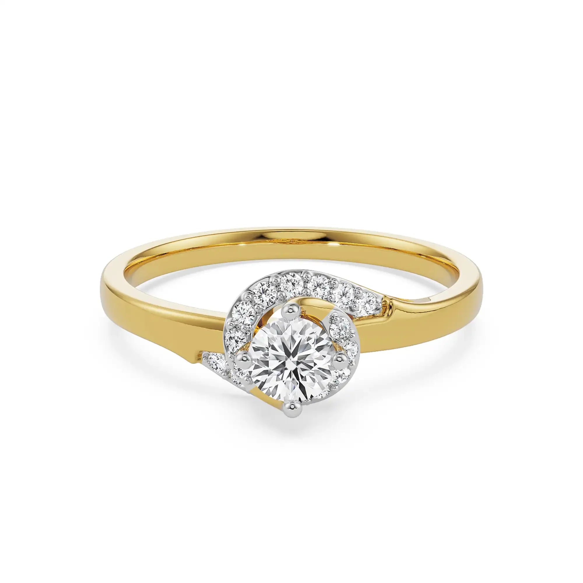 Genelia Engagement Ring front view in 9KT