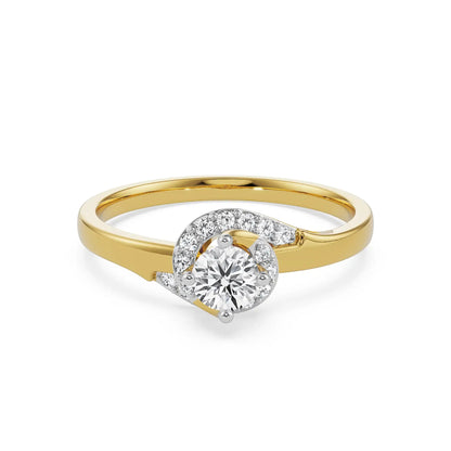 Genelia Engagement Ring front view in 9KT