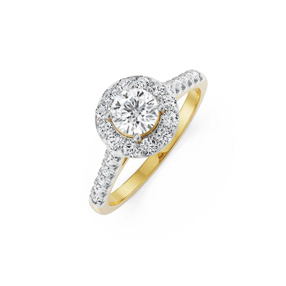 Jessica Round Halo Diamond Ring Top View