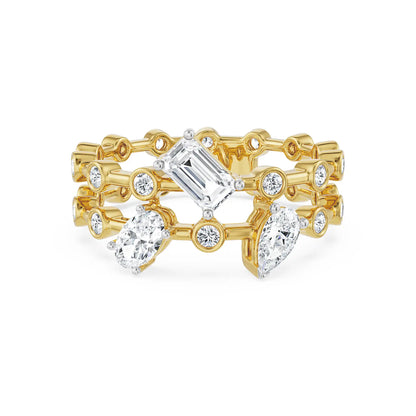 Multi Diamond Cocktail Ring front view