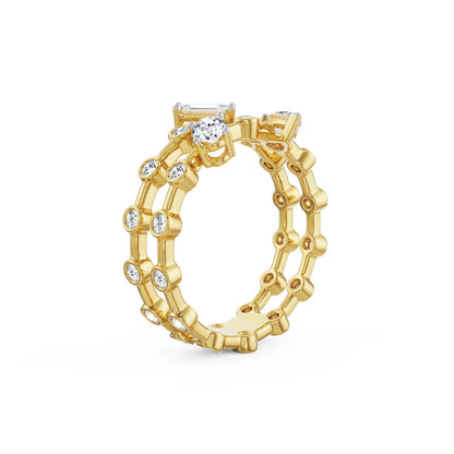 Multi Diamond Cocktail Ring Back view in 9KT