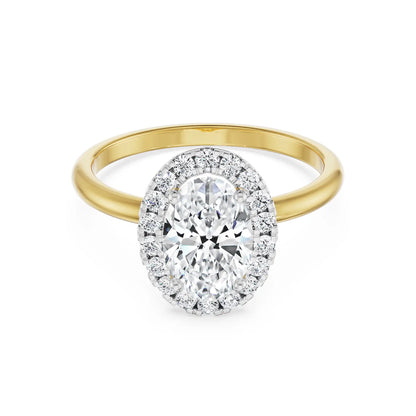 1.2 CT Oval Diamond Ring front view in 9KT