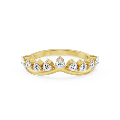 Crown Diamond Ring front view in 9KT
