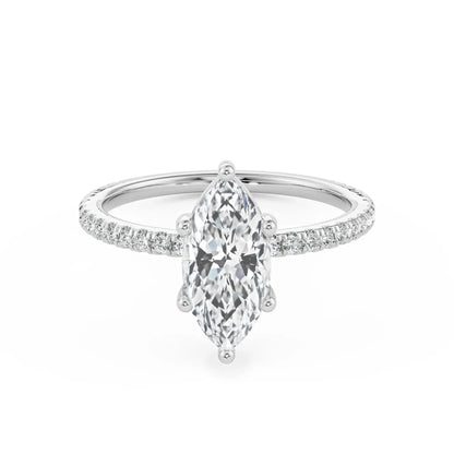 Magnificent Marquise Engagement Ring front view in 9KT