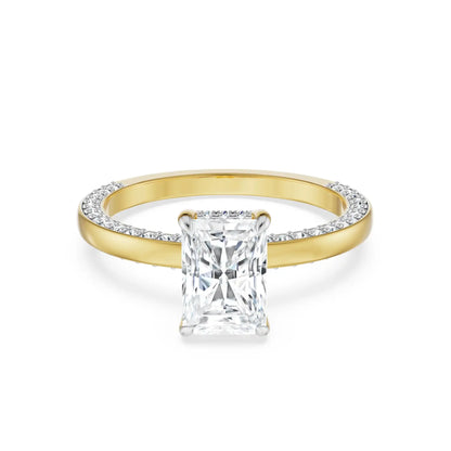 Radiant Solitaire Engagement Ring front view in 9KT