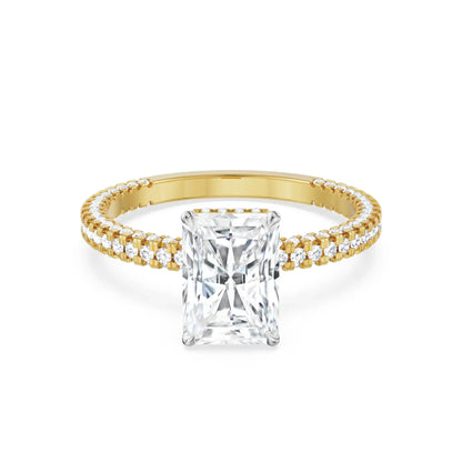 Bridal Radiant Diamond Ring front view in 9KT