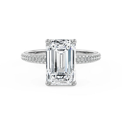 Vintage Glamour Radiant Diamond Ring front view in 9KT