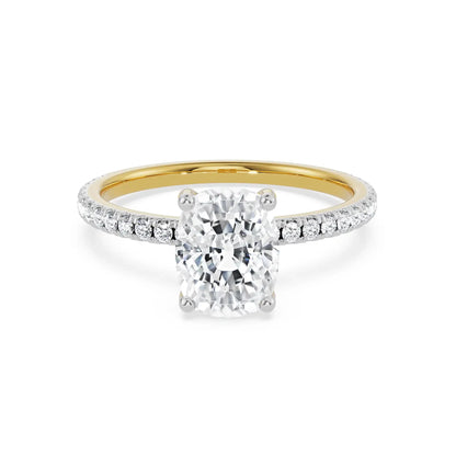 Cushion Square Bridal Ring Front view in 9KT