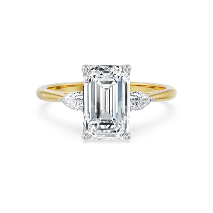 Three Stone Bridal Ring front view in 9KT