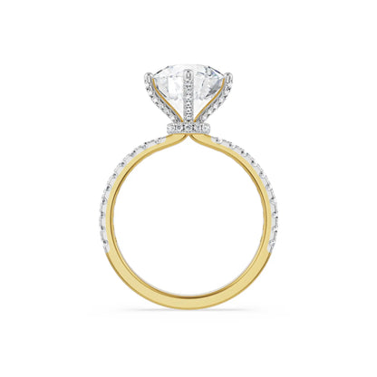 Majestic Round Solitaire Bridal Ring right view in 9KT