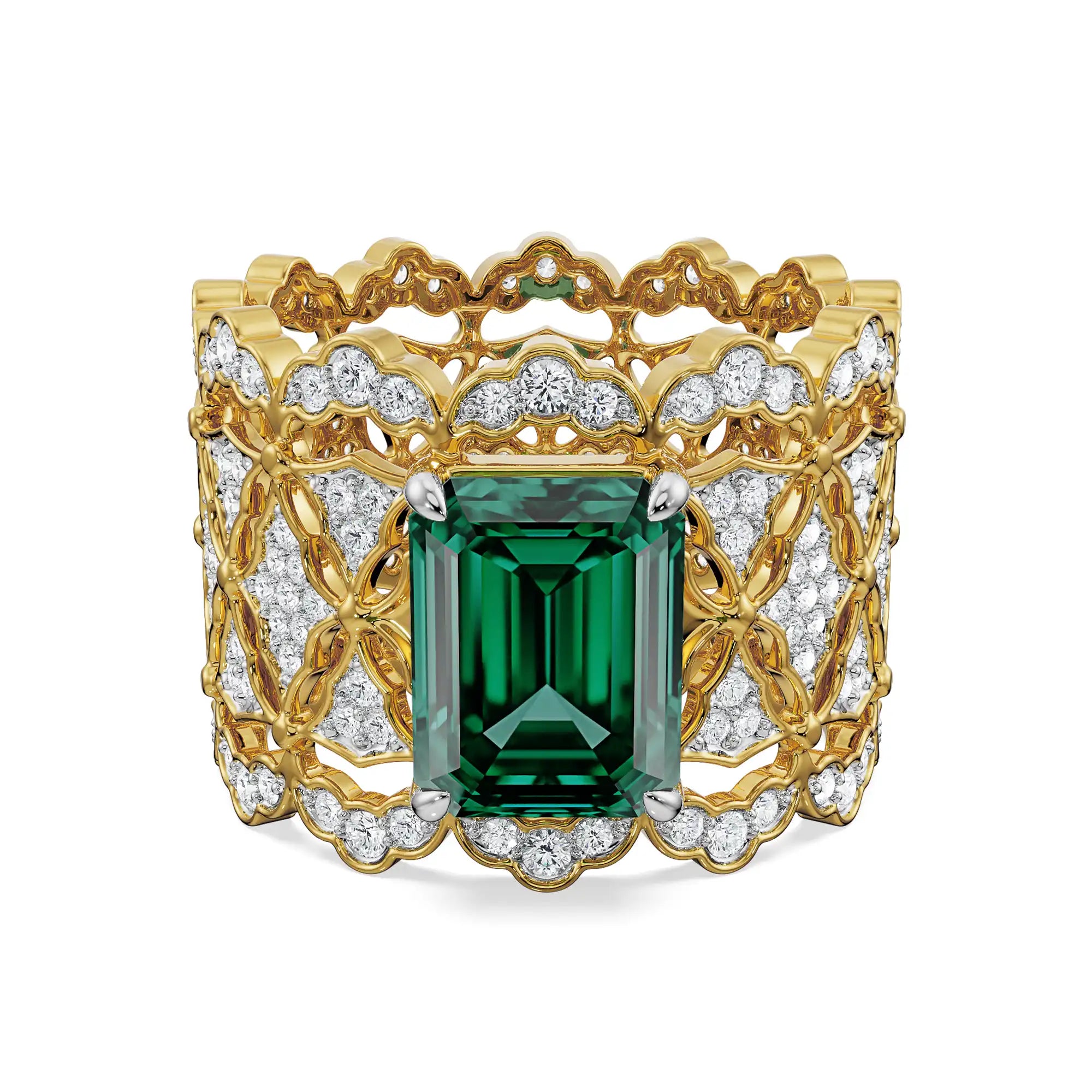 Royal Queen Majestic Lab Grown Diamond Ring - Front view in 9KT