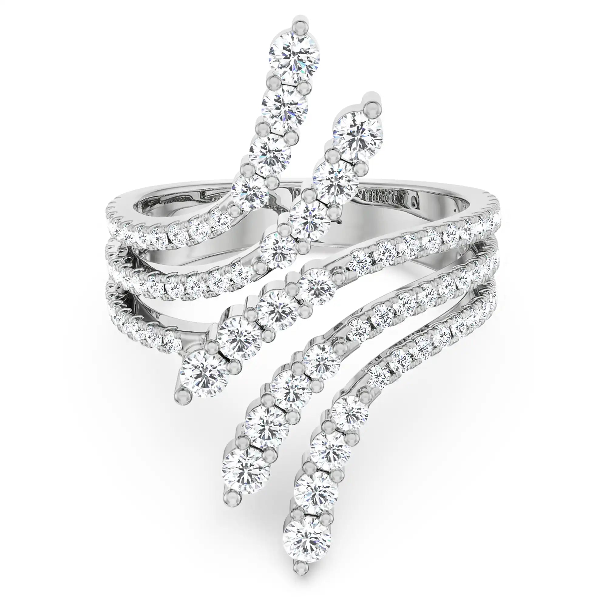 Suzie Lab Grown Diamond Cocktail Ring- Front view in 9KT
