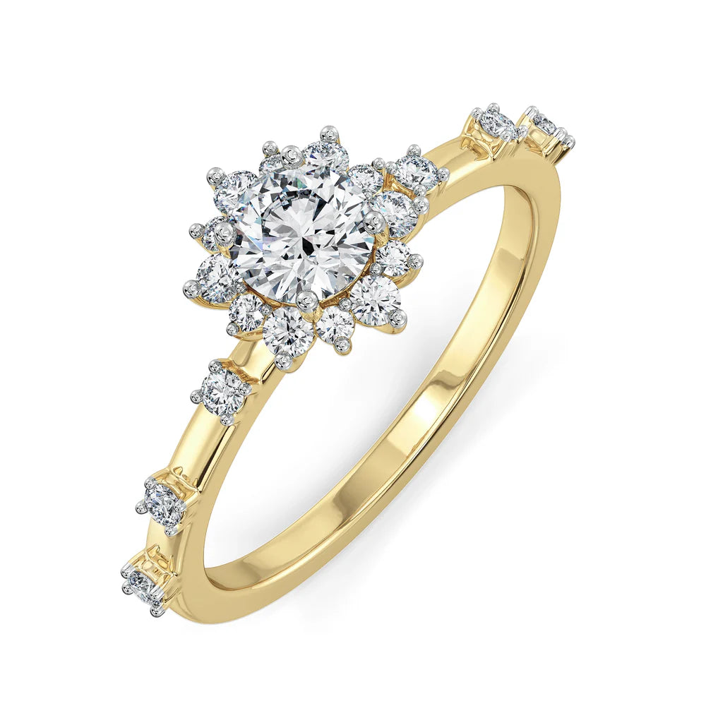 Daisy Dainty Lab Grown Diamond Ring 9KT
