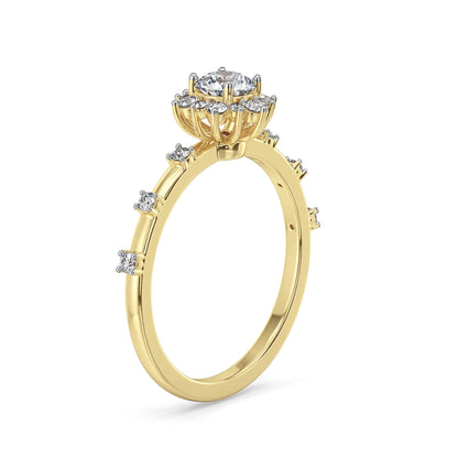 Daisy Dainty Lab Grown Diamond Ring - Side view