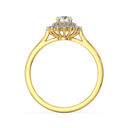 Blooming Nature Clustered Lab Grown Diamond Ring - Back view in 9KT