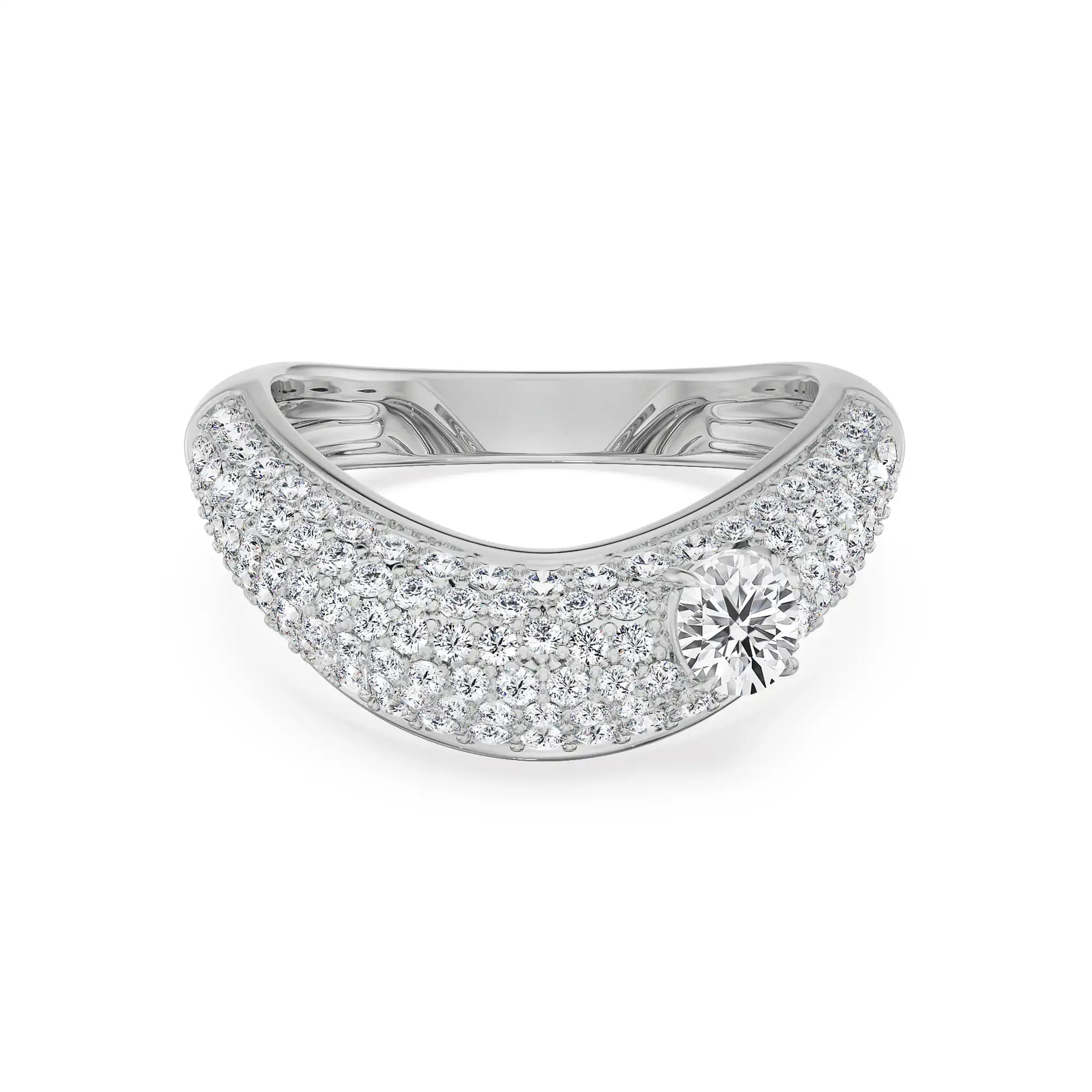 Zaha Lab Grown Diamond Ring - Front view in 9KT