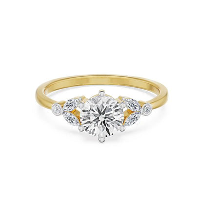 Ethera Lab Grown Diamond Engagement Ring- Front View in 9KT