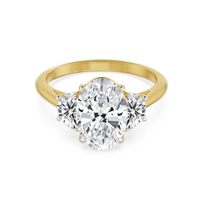 Half Moon Accent Lab Grown Diamond Ring - front view