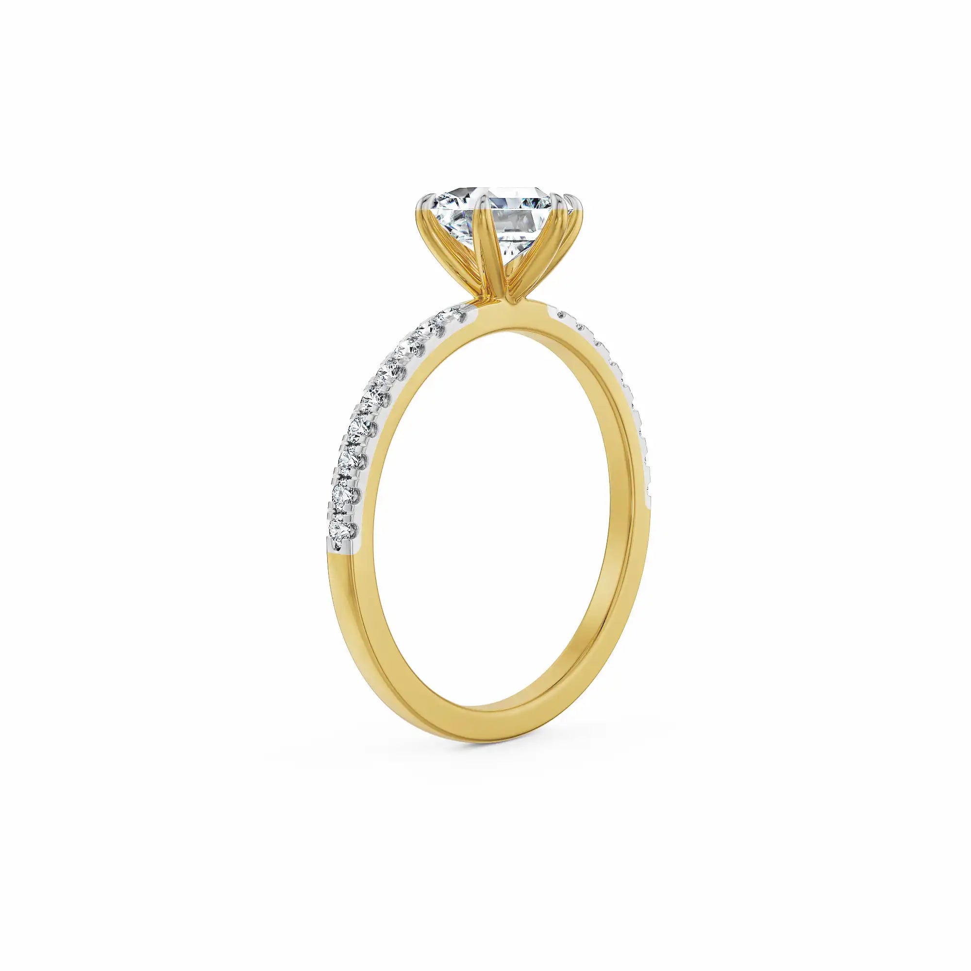 Hexagon Lab Grown Diamond Engagement Ring- Side view