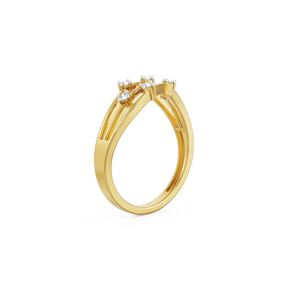 Triple Layered Diamond Band - perspective view