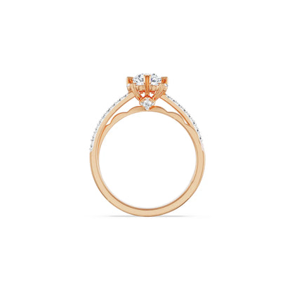 Rose Engagement Ring back view