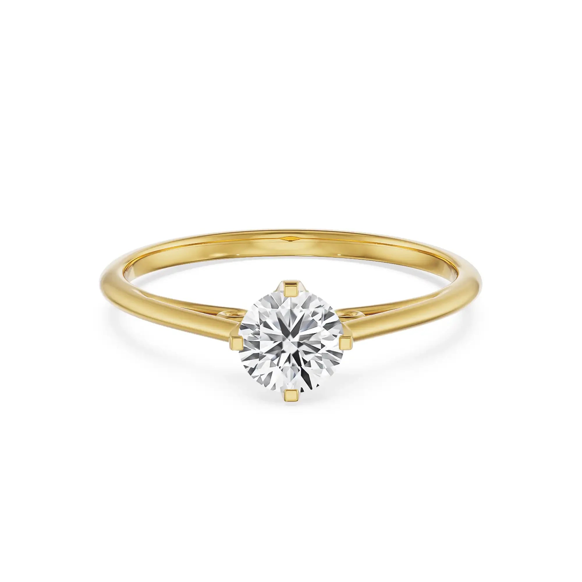 Vintage Solitaire Ring - Front View in 9KT