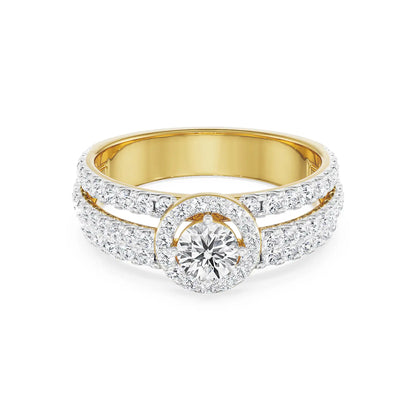 Halo Multi Band Diamond Ring Front view
