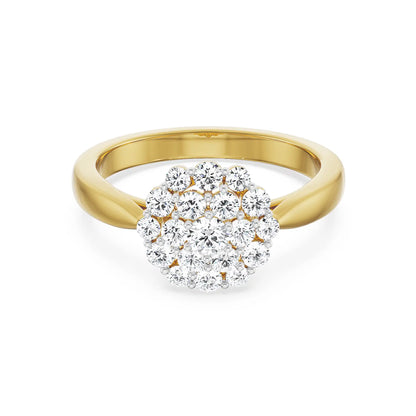 Floral Cassete Diamond Ring front view